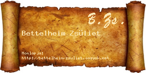 Bettelheim Zsüliet névjegykártya